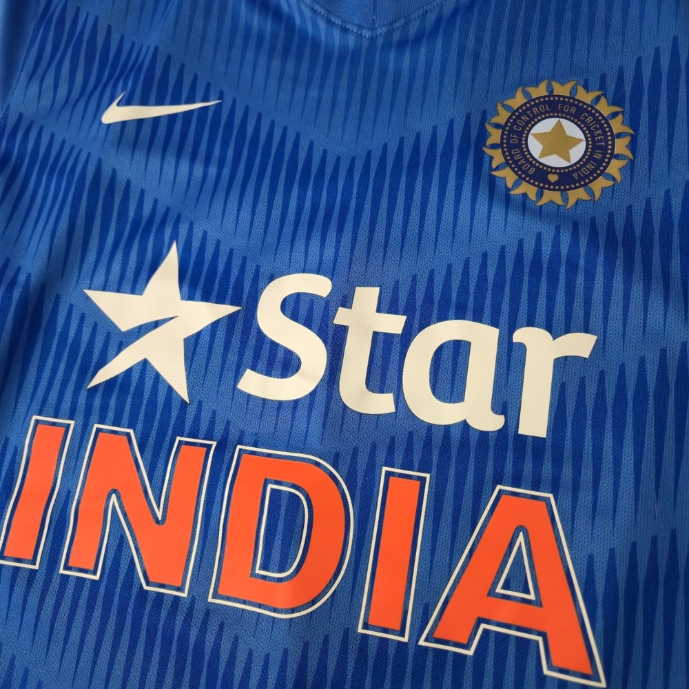 Nike Star India Short Sleeve Dri-Fit Jersey Shirt Adult Size M Cricket Blue - Picture 2 of 5